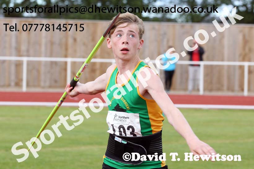 Boys under-15s javelin, Northern Under-13s, U-15s and 17s Championships. Photo: David T. Hewitson/Sports for All Pics